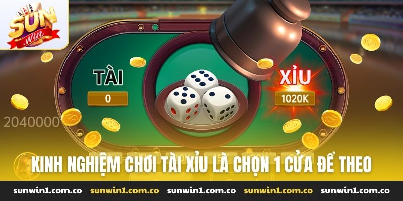 Kinh nghiệm chơi tài xỉu là chọn 1 cửa để theo
