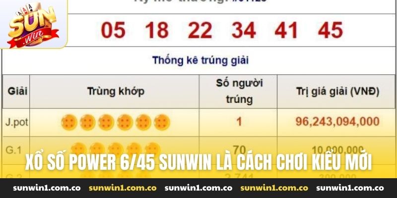 Xổ số Power 6/45 Sunwin là cách chơi kiểu mới
